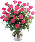 Two Dozen Pink Roses (Vase Arrangement)