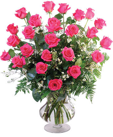 Two Dozen Pink Roses (Vase Arrangement)